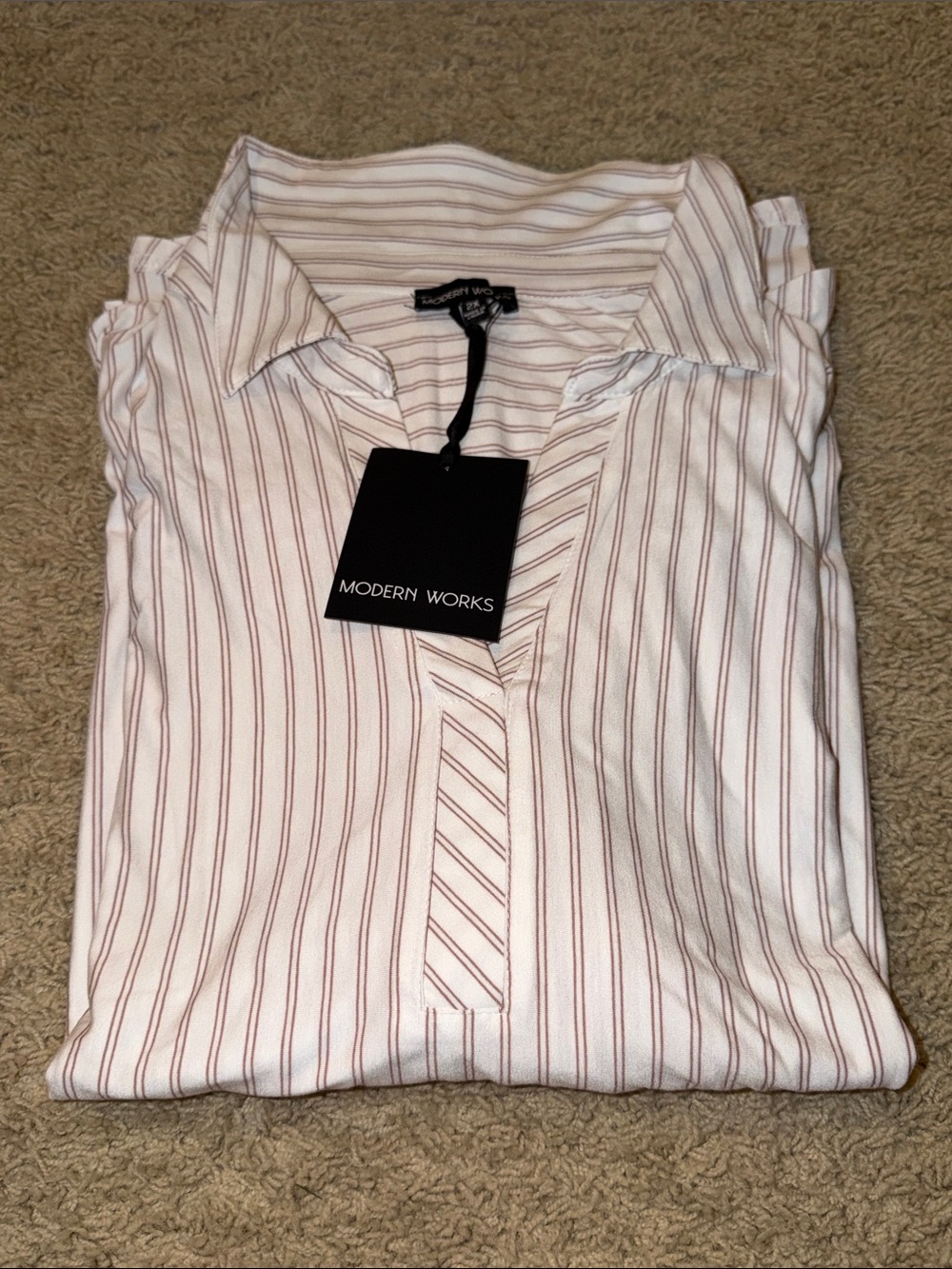 Modern Works White Stripe Popover Shirt